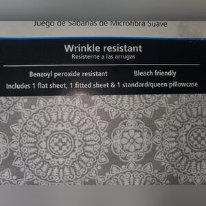 Gray And White Microfiber Wrinkle Resistant Twin Size Mainstays Sheet Set